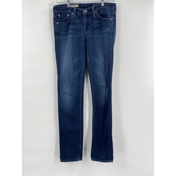AG Adriano Goldschmied Jeans Womens The Stilt Blue Dark Prima Mid Rise Cigarette - Picture 2 of 10
